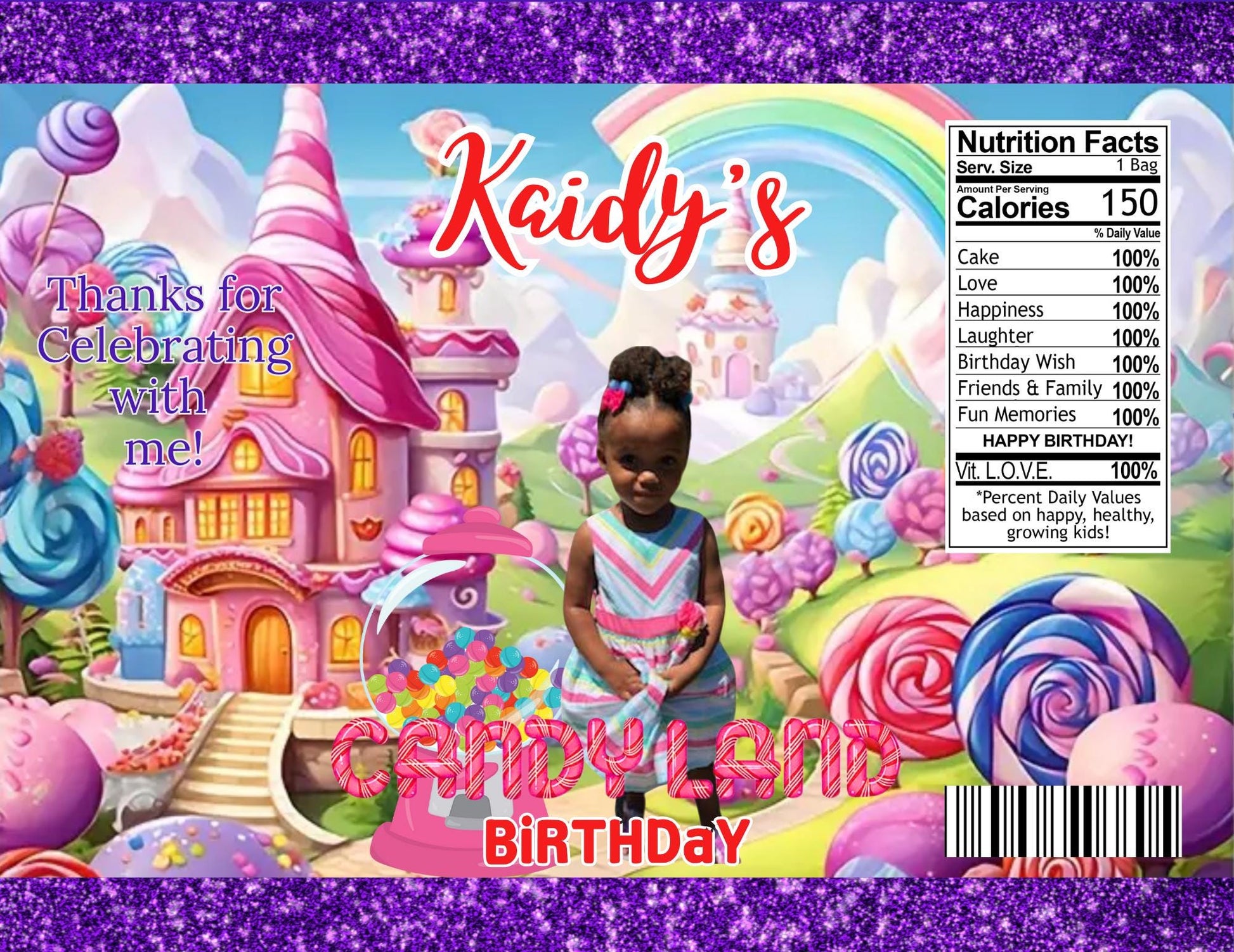 Candyland Party Favors with Mockup (Digital Download Editable in Canva)