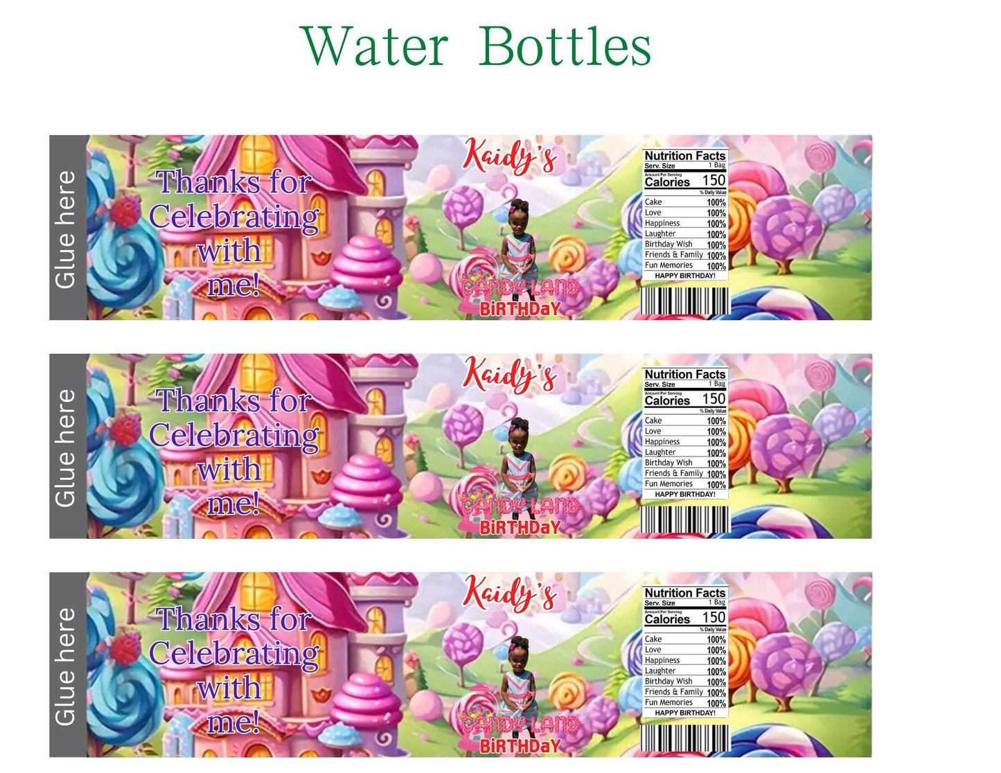 Candyland Party Favors with Mockup (Digital Download Editable in Canva)