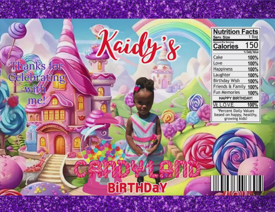 Candyland Party Favors with Mockup (Digital Download Editable in Canva)